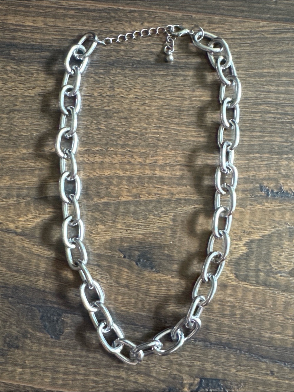 Silver Chain Link Choker Necklace - Classic Women's Jewelry